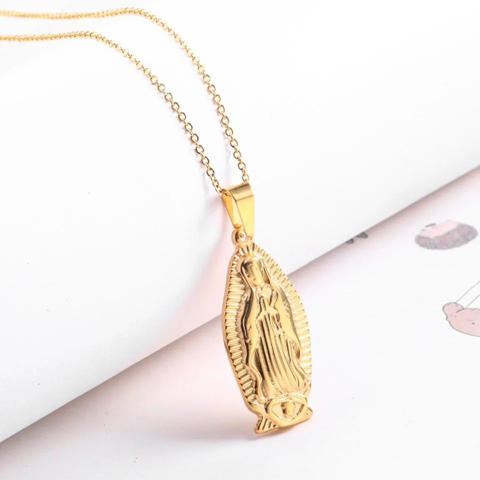 RIR Our Lady кулон «Гваделупа» нержавеющая сталь католические украшения Девы Марии золото серебро ожерелье для религиозного ожерелье s подарок