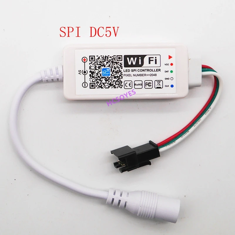 DC5V DC12-24V Magic Home светодиодный SPI wifi контроллер адресуемый 2048 пикселей мини WiFi контроллер для WS2811 SK6812 WS2812B Светодиодная лента