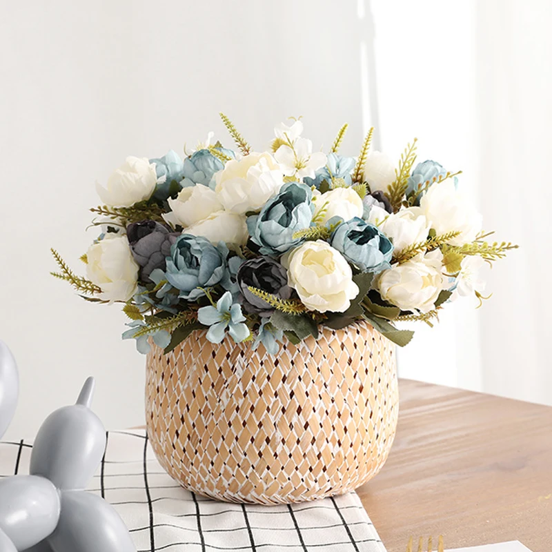 

Artificial Flower Peony Small Bouquet Silk Peonies for Wedding Home Party Decoration Fake Flowers Fall Decorations