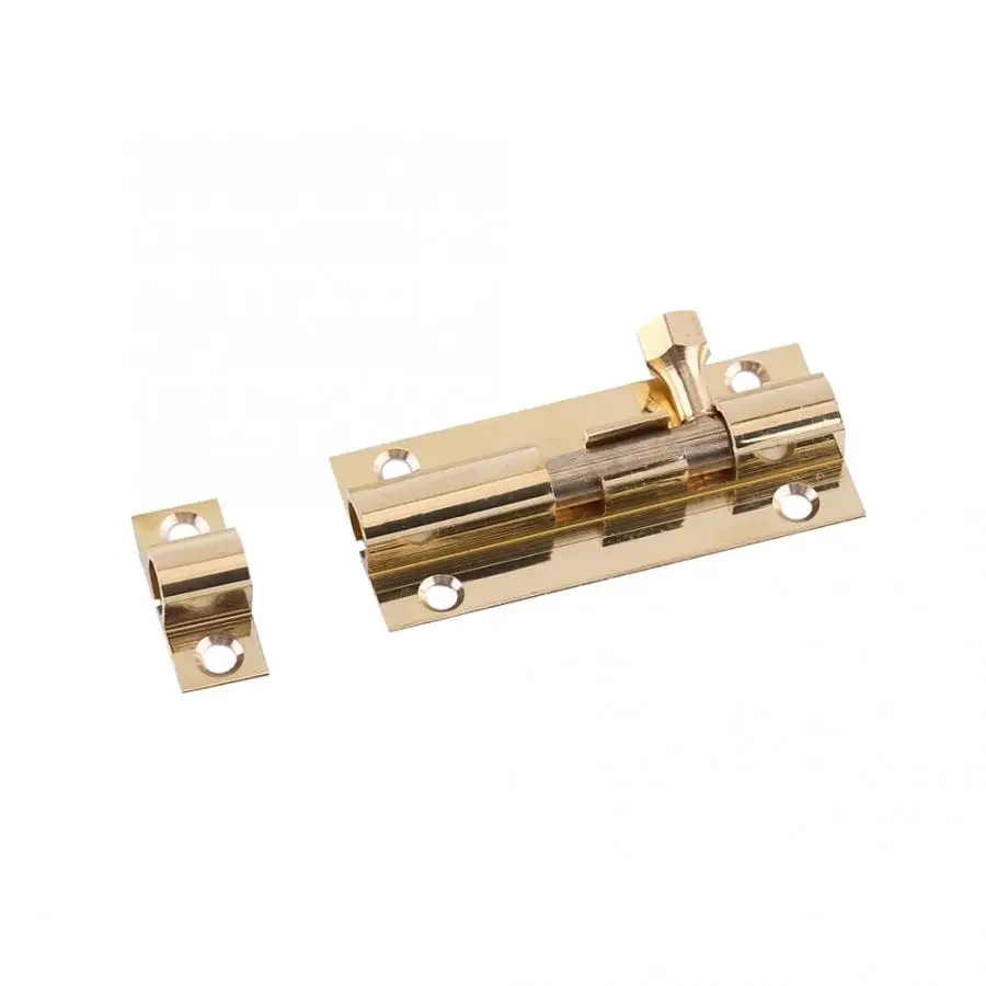 

Brass Door Slide Catch Lock Bolt Barrel Home Gate Safety Hardware 6x2.7cm