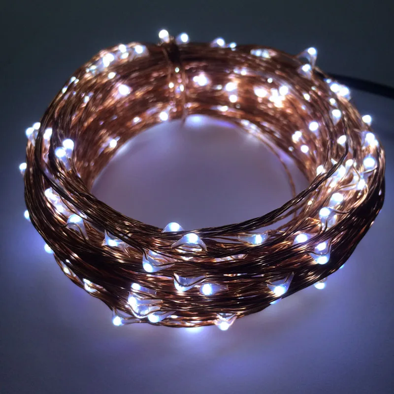 100 m 1000 Luzes Led Fio de Cobre Luz Cordas Fada Lâmpada para Decorações do Casamento do Natal do Jardim ao ar Livre à Prova d' Água para Casa 7 string lights outdoor