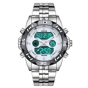 

STRYVE Top Brand Men Military Sport Watches Mens LED Analog Digital Watch Male Army Stainless Quartz Clock Relogio Masculino