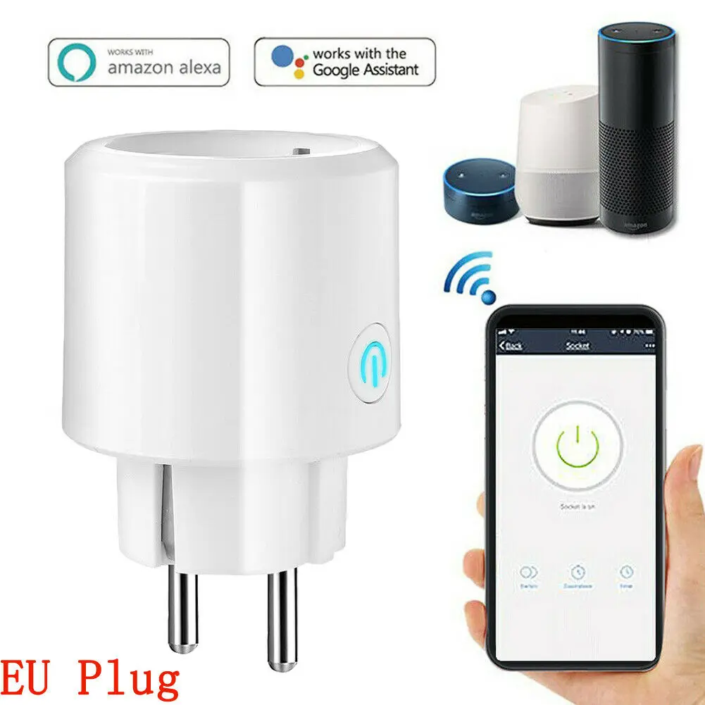 

Home WiFi Smart Power Socket Remote Control Wireless Timer Switch Outlet EU Plug