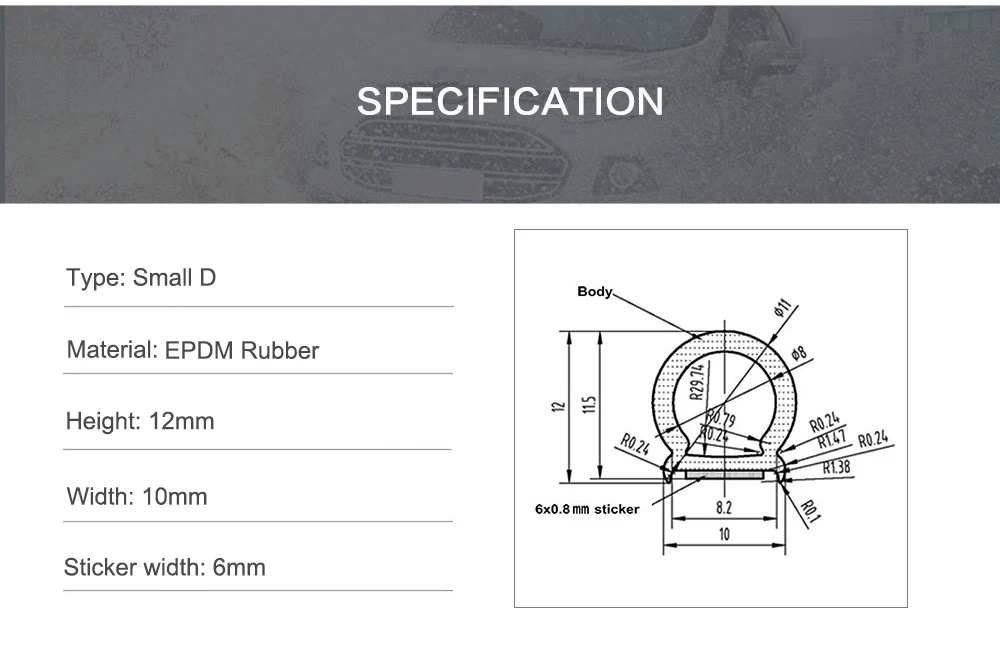 5 метров маленький D Тип Автомобильный Дверной уплотнитель полосы Водонепроницаемый Анти-пыль резиновые уплотнительные полосы отделка для авто окна двери край