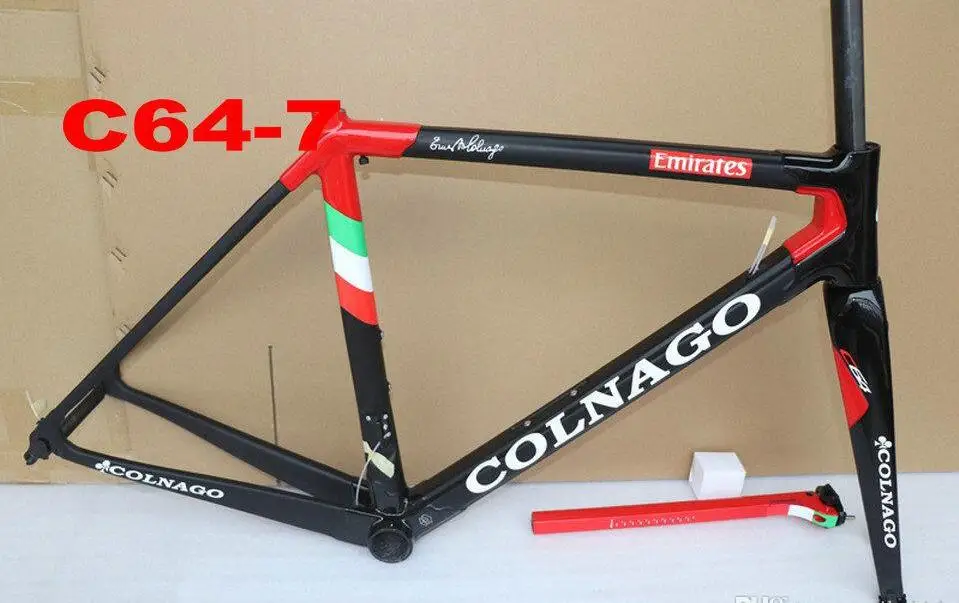 Colnago C64 полностью карбоновая рама для шоссейного велосипеда Di2 наклонная Механическая рама для шоссейного велосипеда gro UPS et black red bob framework UPS XDB DPD - Цвет: C64-7