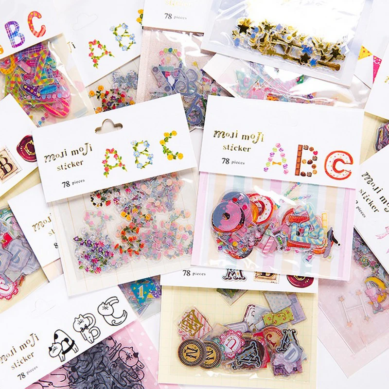 78/80 шт/партия (1 сумка) Kawaii Наклейки DIY милые Мультяшные ПВХ наклейки милый номер