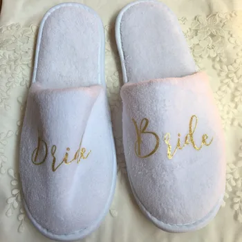 

Free Shipping 1 pairs lot White Red Coral fleece Bride be to party Bridesmaid gifts Wedding Slippers