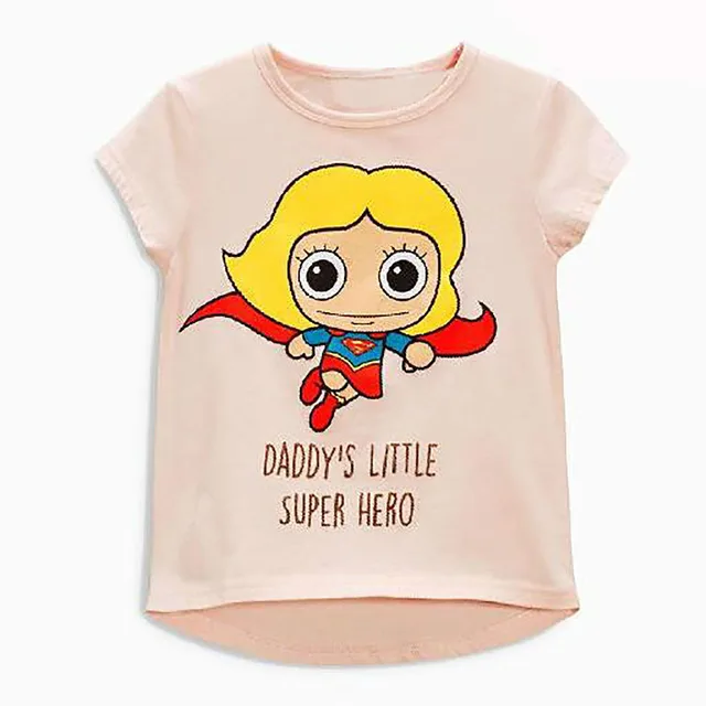 Cartoon superhero Baby kids girl Cotton Summer T shirts toddler girls