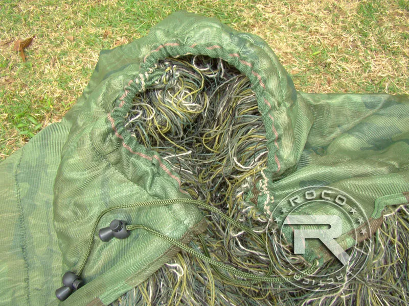 ROCOTACTICAL легкий Ghillie пончо тактический Снайпер Ghillie Топ для страйкбола пейнтбола военный Ghillie пончо костюм Лесной