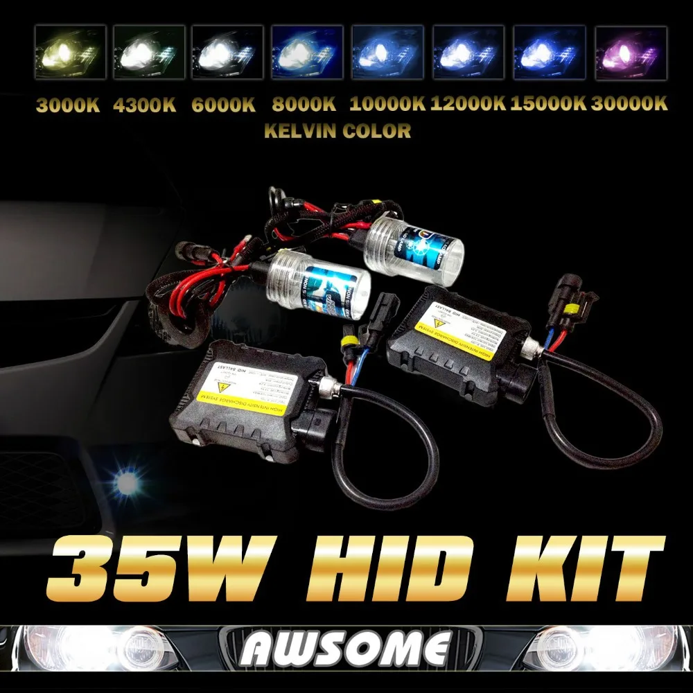 AC 12V HID Kit 35W HID Slim Ballast H4 3 H13 3 9004 3 9007 3 3000K