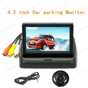 

new Portable TFT color Car Rear View Monitor 4.3 Inch 12V Connect 4 sensor Parking Sensor For HD 360 CCD Car Parking Camera