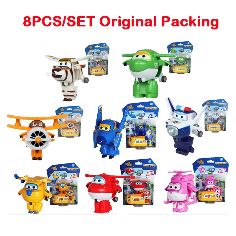 8 шт./компл. мини самолет Super Wings роботы из АБС пластика игрушки экшн фигурки