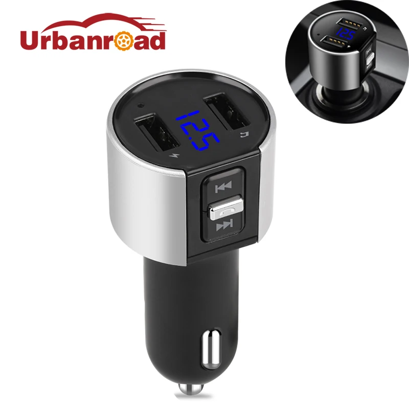 FISHBERG Handsfree USB Wireless Car Mp3 Fm Transmitter Bluetooth Modulator Car Kit With Dual USB Port For Phone Fm Modulator