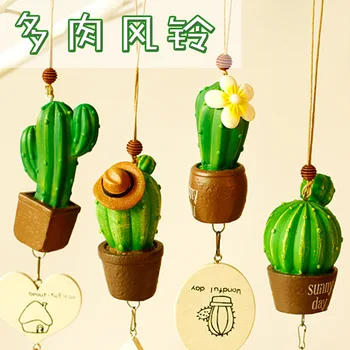 

Creative Chimes Hanging Ornaments Fresh High Imitation Resin Succulent Plant Children Birthday Gift Wall Decoration Pendant Gift