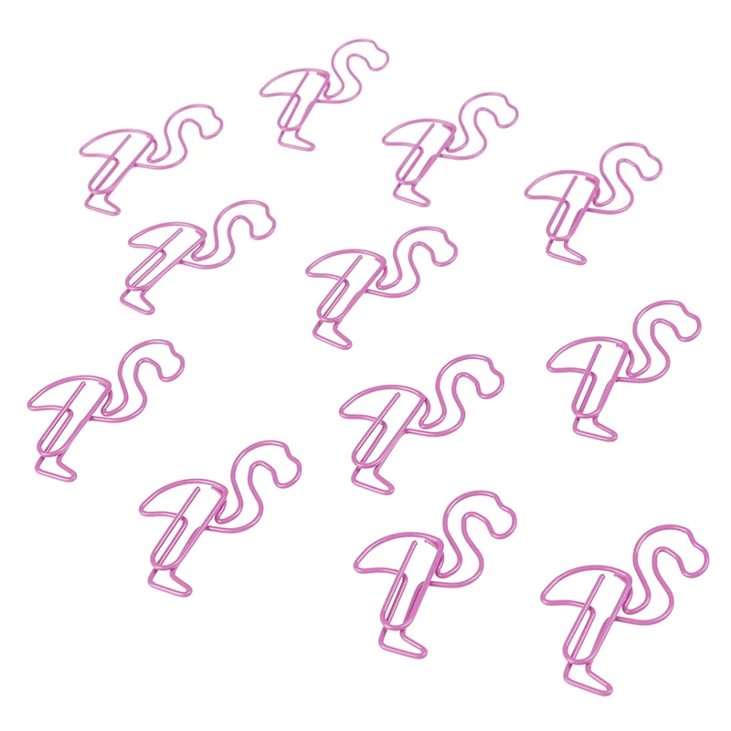 12 шт./лот Розовый фламинго Закладка планировщик металлический зажим для бумаги материал закладки для книги канцелярский школьный офисный