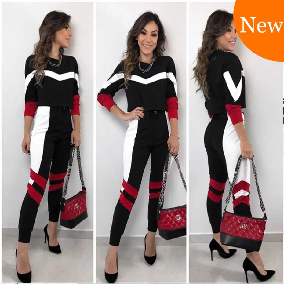 

ZOGAA 2019 New Fashion Leisure Sports Women's Sweat Suits Women's Sportswear Two Piece Set Women's Wear Casual Trousers Suit