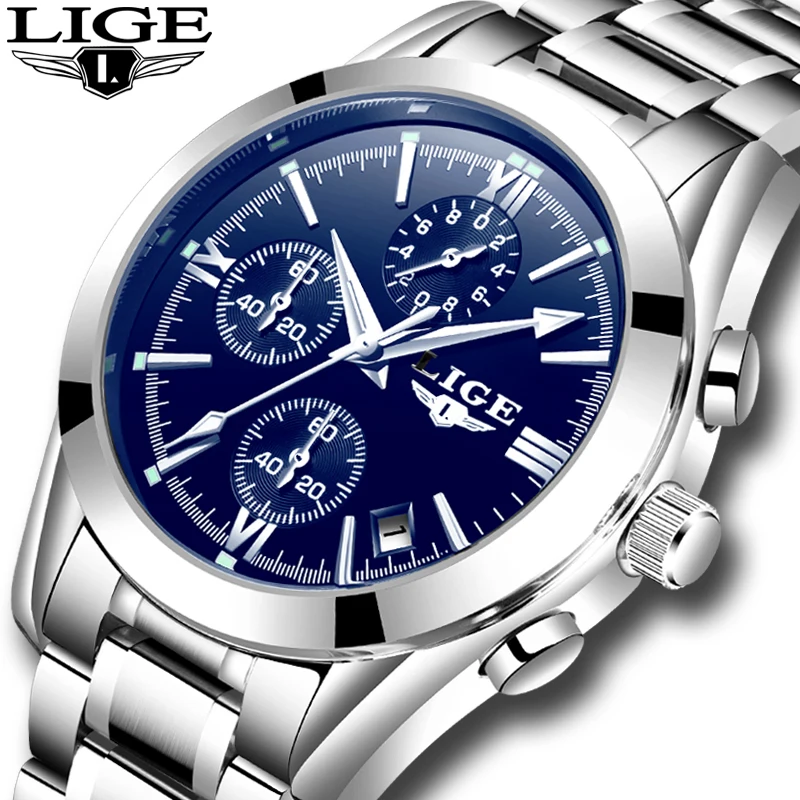Relogio Masculino LIGE часы Для мужчин Топ Элитный бренд военные спортивные s моды