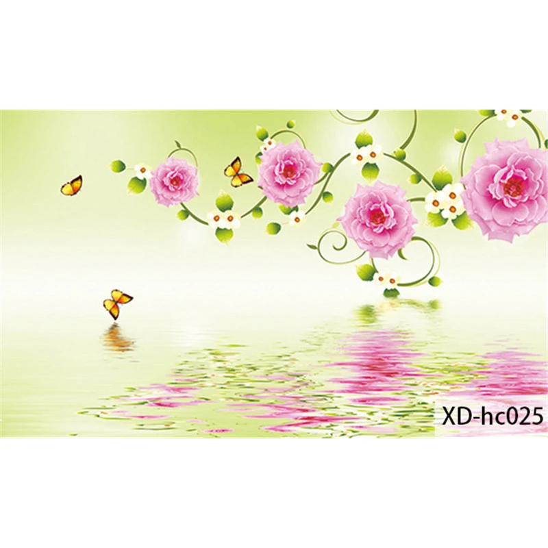 

Custom 3D Stereoscopic Print Fabric & Textile Wallcoverings For Walls Wallpaper Matt Silk For Living Room Flowers lake Desktop