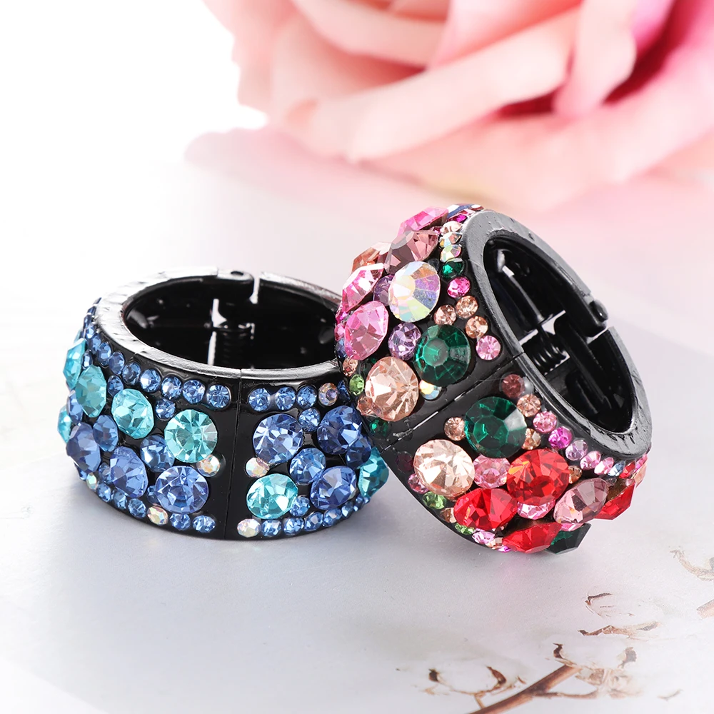 

Fashion Crystal Hair Clips for Hair Plastic Gum for Hair Ponytail Ring Buckle Holder Hairpins Women Hair Styling Accessories