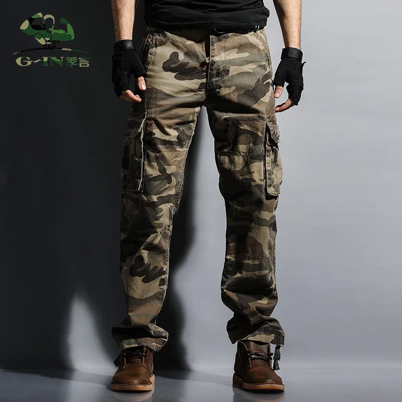 Military Men's Cotton Cargo Pants Combat Camouflage Camo Army Style Trousers ! 