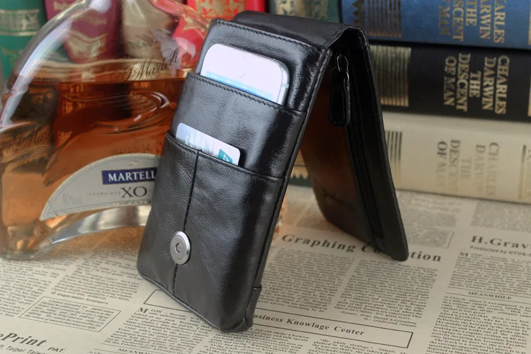 

Universal Genuine Leather Mini Casual Bag Men's Waist Belt Bags For xiaomi redmi note 6 pro mobile phone pouch case funda capa