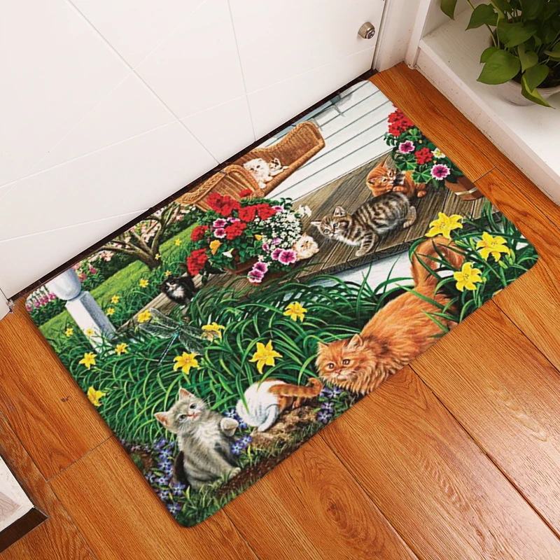 Повседневные ковры с принтом кота Нескользящие кухонные коврики для дома, гостиной коврики 40x60 см
