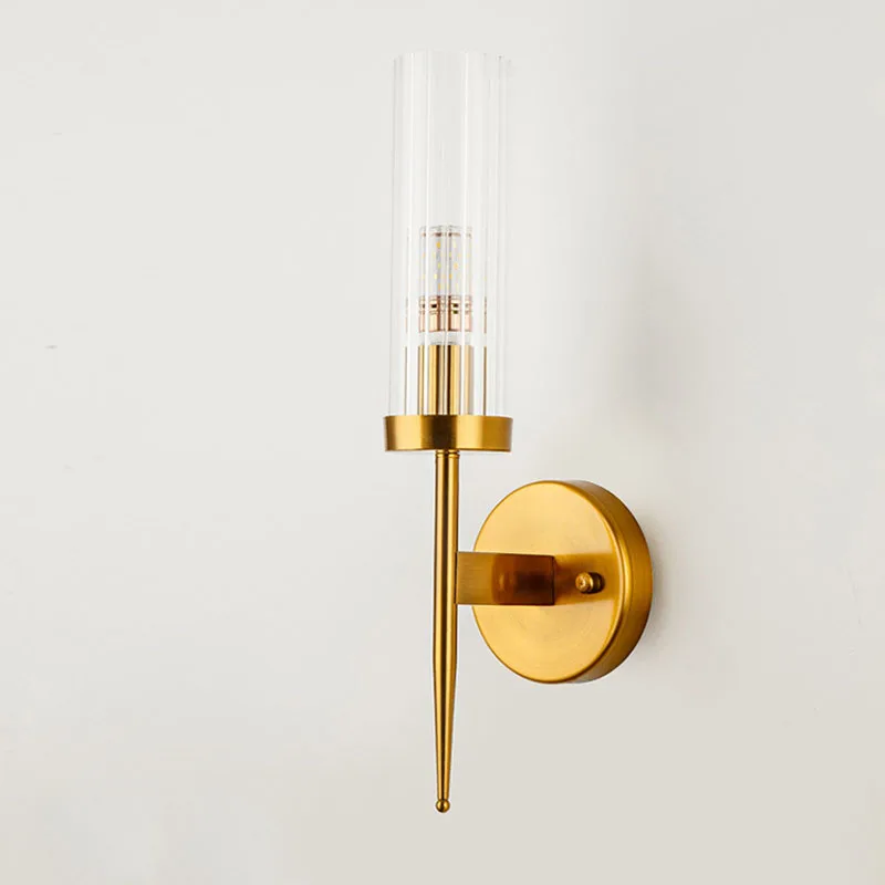 Contemporary E14 Socket Wall Light Sconce Modern Wall Lamp Brass Metal Glass Led Wall Light for Home Bathroom Corrider Hotel Bedside Indoor Light (15)