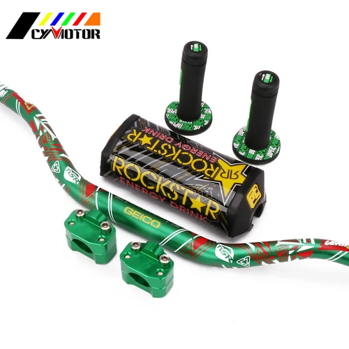 

Motorcycle 28mm Handlebar 1 1/8" Fat Bar Pad Chest Handle And Rubber Clamp Riser For KTM EXC CRF YZ85