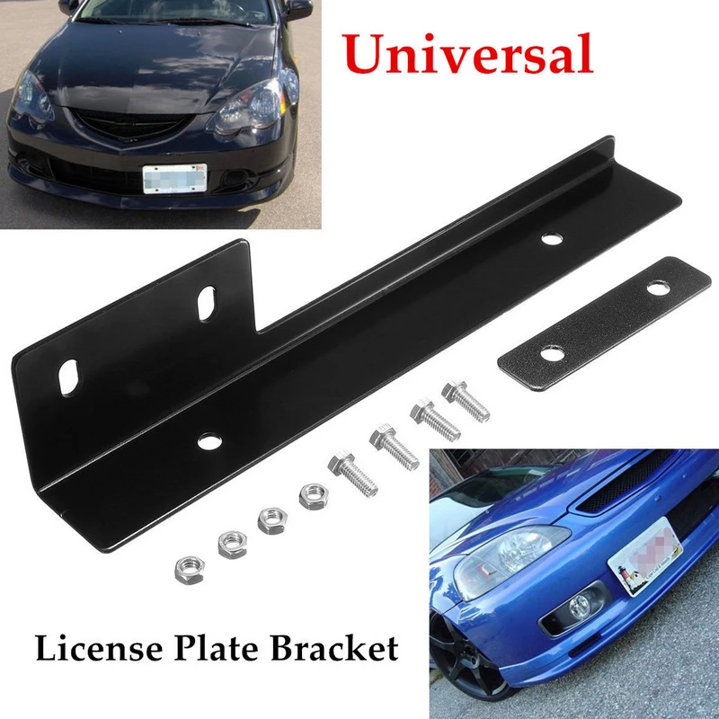 Universal Aluminum Front License Plate Mounting Relocate Bracket Holder Bar