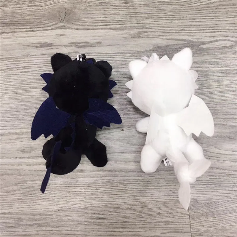 New Movie How To Train Your Dragon 3 Light Fury Night Fury Toothless Black White Dragon Plush Toys Key Bag Pendants Figures Dolls Keychain  (1)