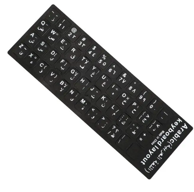 Classic Russian-English Fonts Standard White on Black Keyboard Stickers