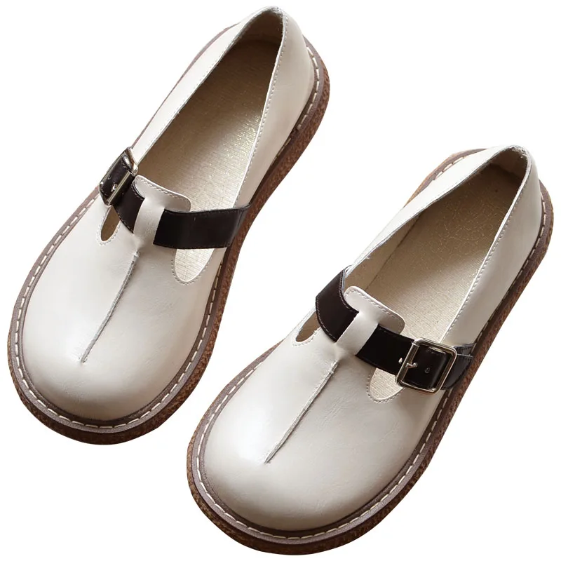 

Japanese handmade Harajuku casual shoes women shoes Mori literary retro big head shoes shallow mouth wild thick sole single shoe