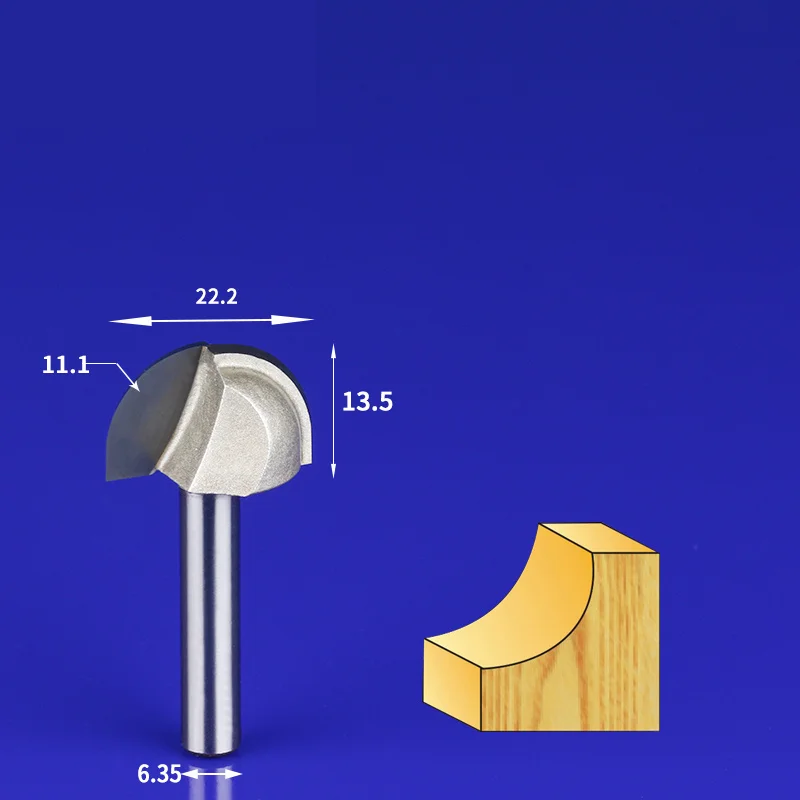 6,35 мм и 12,7 мм-1 шт., твердый карбид cnc деревообрабатывающий вставной маршрутизатор бит, круглое дно Древесины Гравировальный фрезерный резак, MDF Концевая мельница - Длина режущей кромки: 6.35 x 22.2