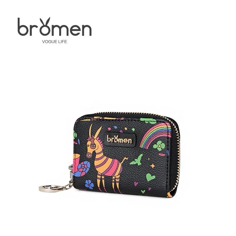 

Bromen Bags/ 2019 New Arrival Korean Women's Wallet Multi-card Zipper Pouch Girls Short Card Package Hand Take Purse