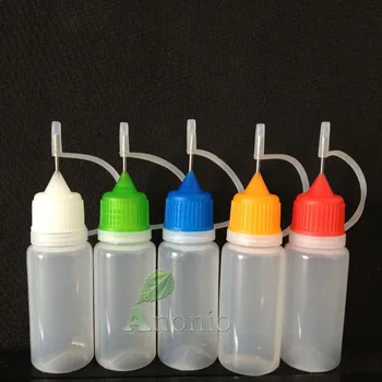 

100pcs Empty Plastic Needle Bottle PE 10ML Plastic Dropper Bottles With Screw Metal Needle Cap Needle Tip Dropper Tip Bottle