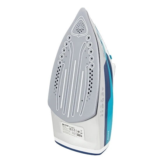 Утюг Vitek VT-1266 B (Мощность 2400 Вт, резервуар для воды 300 мл, вертикальное отпаривание, паровой удар, защита от накипи, керамическое покрытие подошвы)