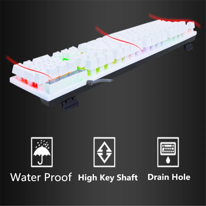 KuWFi Защита окружающей среды-приятная подсветка компьютерная мышь и клавиатура набора Интернет cafe игра офиса световой клавиатуры USB кабель keyb