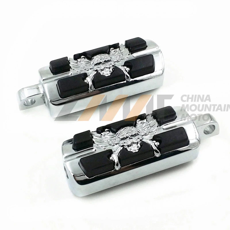 Пара черепа подножки чехол для отдыха для Harley-Davidson Мотоцикл Touring мужской Peg Mount