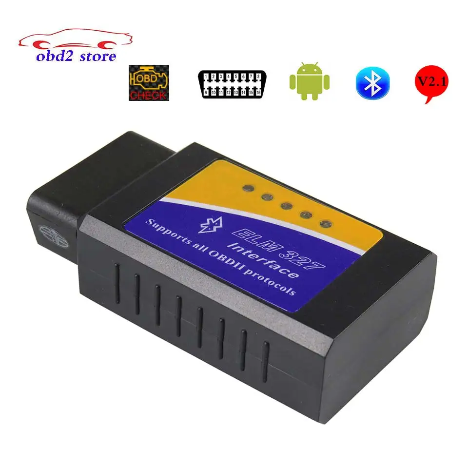 Elm 327 ObdII Adapter Elm327 Bluetooth V2.1 OBD2 Car Diagnostic Tool Scanner For Android ELM-327 OBD 2 Auto Diagnostic Tool elm327 1 5 obd 2 bluetooth diagnostic car smart scan tool mini elm 327 v 1 5 obd2 auto scanner code reader just for android