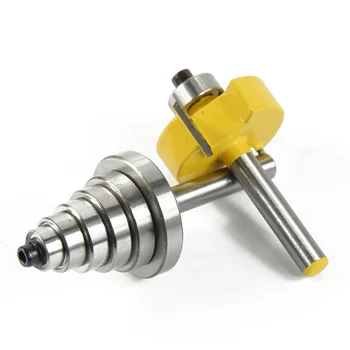 

2Pcs/Set 1/4 1-3/8 Rabbet Router Bit with 6 Bearings Set Shank Woodworking cutter Tenon Cutter for Woodworking Tools