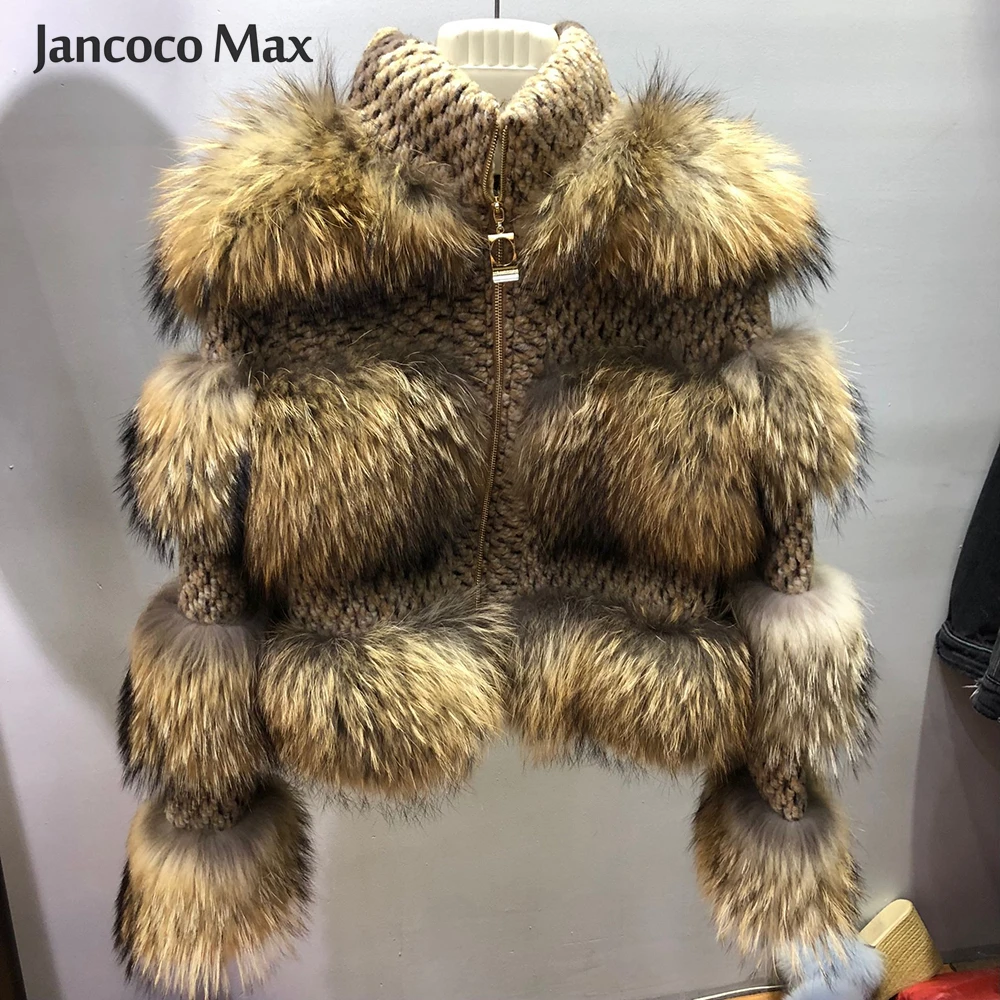 Buy Fashion Style Women Real Raccoon Fur Jacket Top