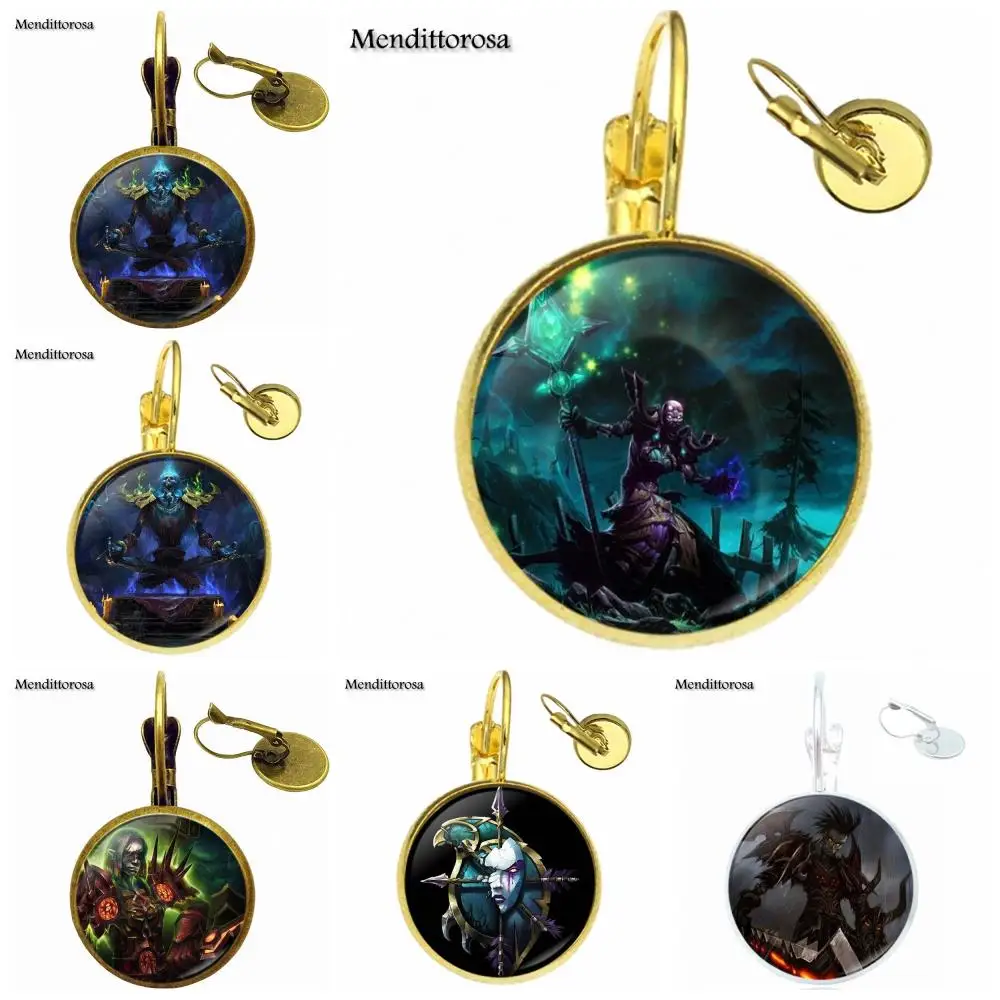 

WoW World of Warcraft Undead Horde For Unisex Fashion Glass Cabochon Statement Bronze/Silver/Golden Clip Ear Hook Drop Earrings