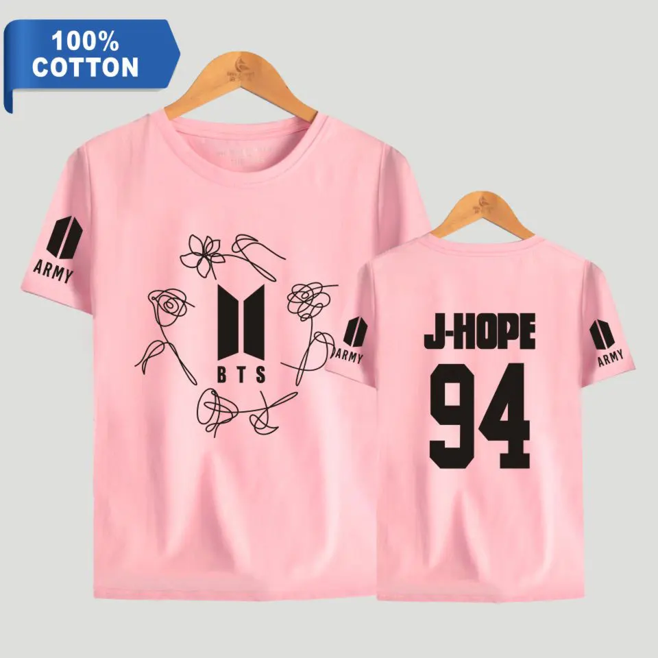 

KPOP 100% Cotton K-Pop Bangtan Boys T Shirt Love Yourself ARMY Print Short Sleeve T-shirts Women Fashion Tee Shirts Clothes