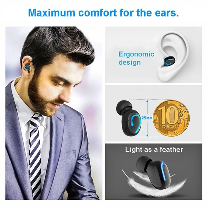 HBQ Q67 Wireless Earphones Bluetooth 5.0 With Digital Display Charging Case Super Bass Wireless Headphones For All Phone