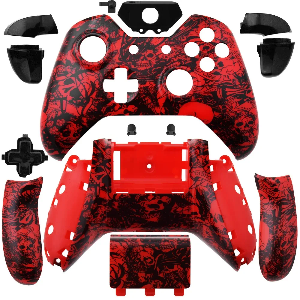 

Replacement Skull Grave Red Wireless Controller Full Housing for XBox One