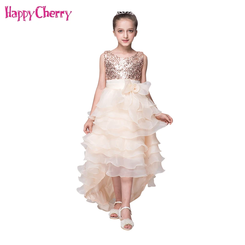 

Flower Girls Wedding Dress Summer Lace Girls Princess Sleeveless Tail Dress for Party Kids Formal Dresses For Baby Girls