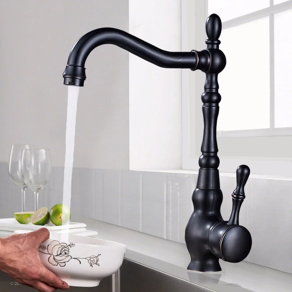 Bathroom Faucet Oil Rubbed Bronze Basin Faucet Deck Mounted Single Handle Single Hole Hot And Cold Water Tap ZD1060