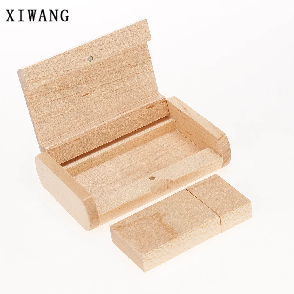 

Rectangular wooden box Pendrive usb 2.0 4GB 8GB 16GB 32GB 64GB USB Flash Drive 128gb usb Memory Stick pen drive gift Custom Logo