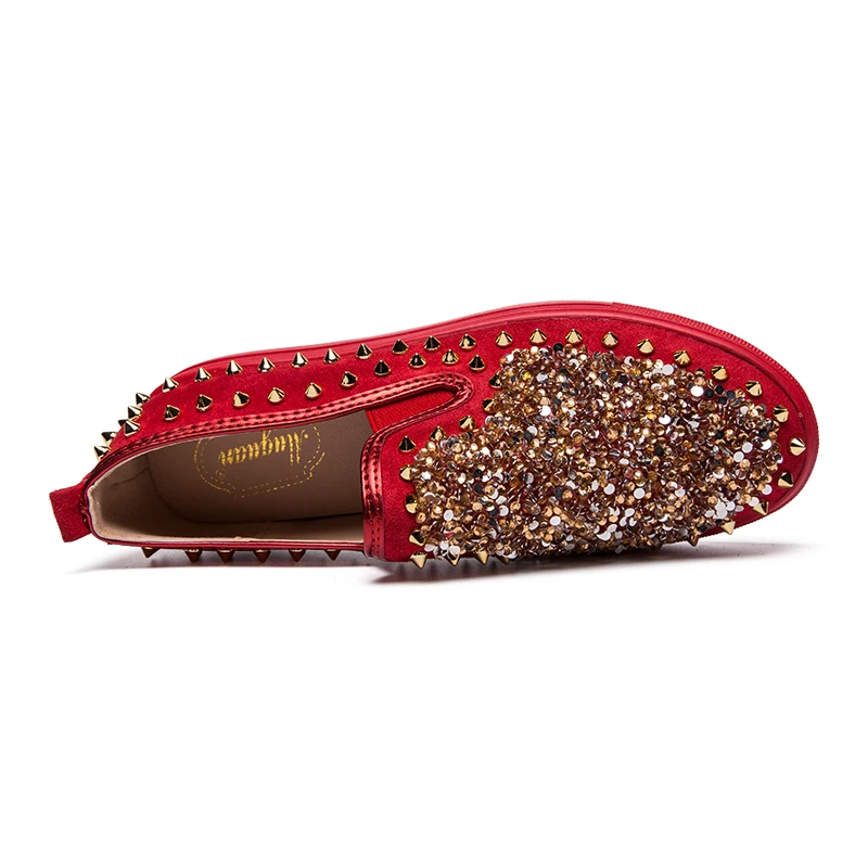 designer rivets leather shoes men luxury brand spiked male footwear rhinestones fashion dress wedding studded oxfords for men (4)