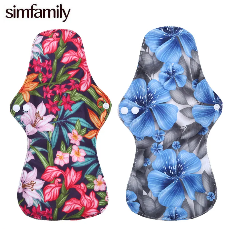 Bamboo Charcoal Heavy Flow/Over Night Pads Set Menstrual Cloth Sanitary Pads Reusable & Waterproof 3pcs